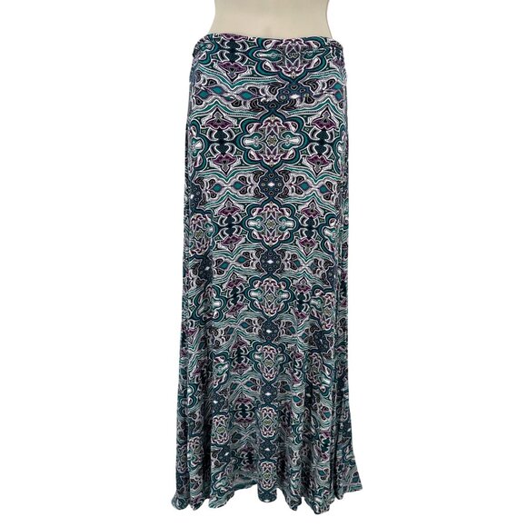 Renee C  Womens Blue Multi Paisley Print Comfort Stretch Waist Size M - Picture 3 of 8